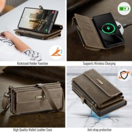 Custodia in pelle con blocco RFID per Samsung Galaxy S22 Ultra 5G