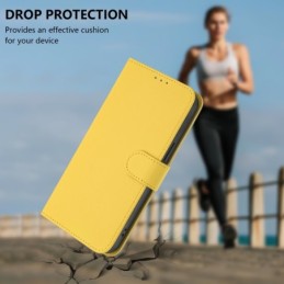 Custodia a portafoglio in pelle PU per Samsung Galaxy S25 5G con cordino giallo limone