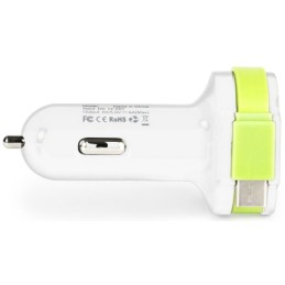 Caricabatteria per Auto 3-Outputs 6A 2xUSB/USB-C™ Bianco/Verde