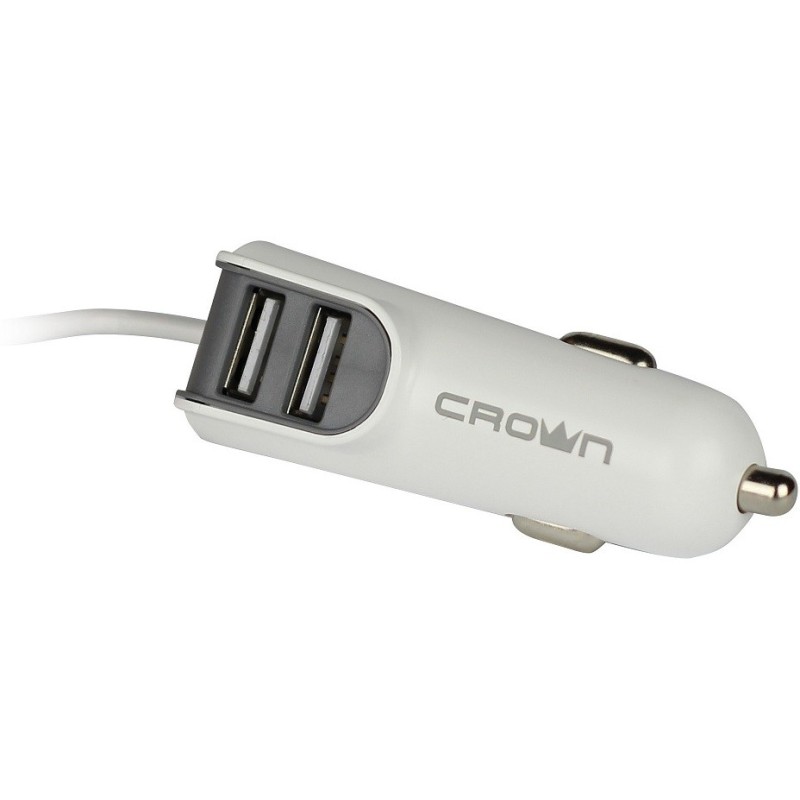 Caricabatterie per auto con due porte USB 3.1A e cavo micro USB Crown Micro