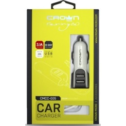 Caricabatterie per auto con due porte USB 3.1A e cavo micro USB Crown Micro