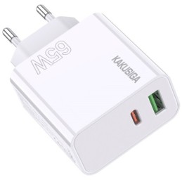 Alimentatore caricabatterie doppia porta USB/type C 3.25A 65W KSC-934