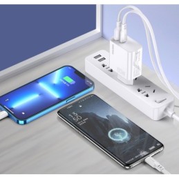 Alimentatore caricabatterie doppia porta USB/type C 3.25A 65W KSC-934