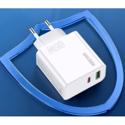 Alimentatore caricabatterie doppia porta USB/type C 3.25A 65W KSC-934