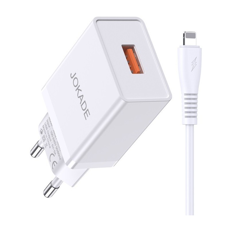 Caricabatterie USB Lightning  ricarica rapida 5V/5A JB022