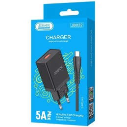 Caricabatterie USB type C ricarica rapida 5V/5A nero JB022