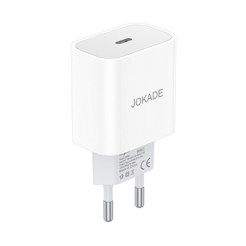 Caricabatterie USB tipo C ricarica rapida 3A 27W bianco JB068