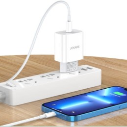 Caricabatterie USB tipo C ricarica rapida 3A 27W bianco JB068