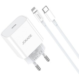 Caricabatterie con cavo USB tipo C / Lightning ricarica rapida 3A 27W bianco JB069