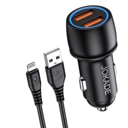 Caricabatterie per auto 2xUSB con cavo Lightning JH004