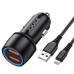 Caricabatterie per auto 2xUSB con cavo Lightning JH004