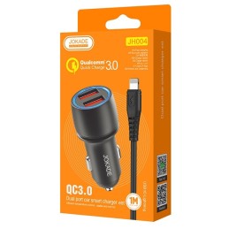 Caricabatterie per auto 2xUSB con cavo Lightning JH004