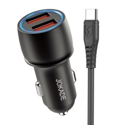 Caricabatterie per auto 2xUSB con cavo USB type C JH004
