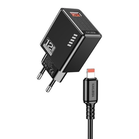 Caricatore USB lightning 5V/2.4A 12W nero KSC-1236