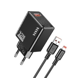 Caricatore USB lightning 5V/2.4A 12W nero KSC-1236