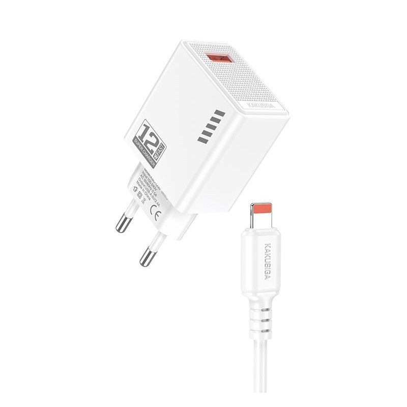Caricatore USB  lightning 5V/2.4A 12W bianco KSC-1236