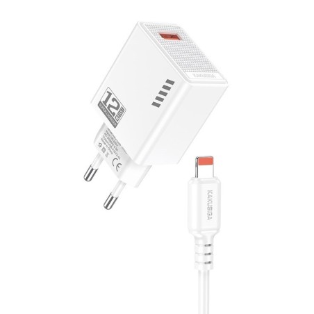 Caricatore USB  lightning 5V/2.4A 12W bianco KSC-1236