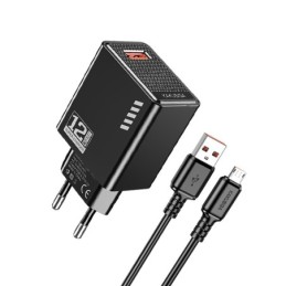 Caricatore micro USB  5V/2.4A 12W nero KSC-1236