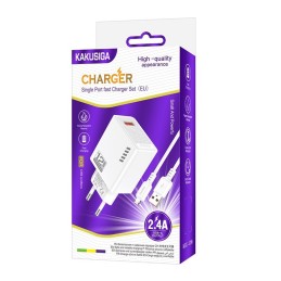 Caricatore micro USB  5V/2.4A 12W bianco KSC-1236