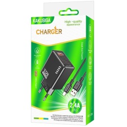 Caricatore USB Type-C USB 5V/2.4A 12W nero  KSC-1236