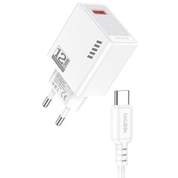 Caricatore USB Type-C USB 5V/2.4A 12W bianco  KSC-1236