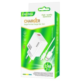 Caricatore USB Type-C USB 5V/2.4A 12W bianco  KSC-1236