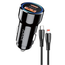 Alimentatore caricabatterie da auto USB/Type-c con cavo Lightning 90W 20V/3A nero JH048
