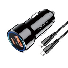 Alimentatore caricabatterie da auto USB/Type-c con cavo Lightning 90W 20V/3A nero JH048
