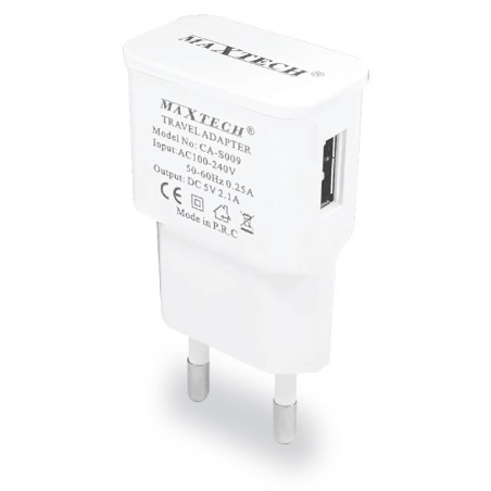 Caricabatterie USB bianco 5V 2.1A