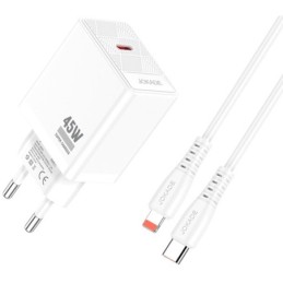 Caricabatterie ricarica rapida con cavo USB Type C - Lightning bianco 1m JB092