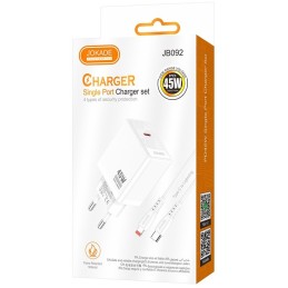 Caricabatterie ricarica rapida con cavo USB Type C - Lightning bianco 1m JB092