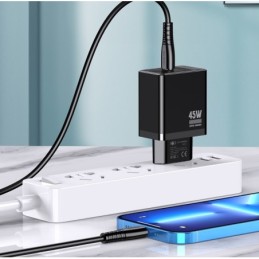Caricabatterie ricarica rapida con cavo USB Type C - Lightning nero 1m JB092