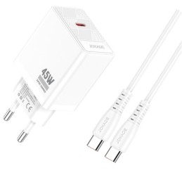 Caricabatterie ricarica rapida con cavo USB Type C  bianco 1m JB092