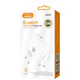 Caricabatterie ricarica rapida con cavo USB Type C  bianco 1m JB092