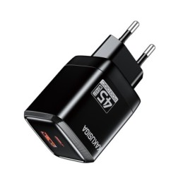 Caricabatterie USB-C + USB-A 45W + 22,5W nero ricarica rapida KSC-1606