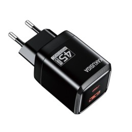 Caricabatterie USB-C + USB-A 45W + 22,5W nero ricarica rapida KSC-1606