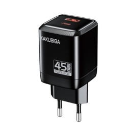 Caricabatterie USB-C + USB-A 45W + 22,5W nero ricarica rapida KSC-1606