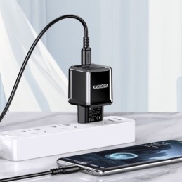 Caricabatterie USB-C PD 20W nero con cavo Type-C 1m KSC-1251