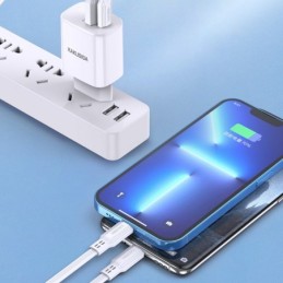 Caricabatterie rapido USB-C 20W + USB-A 18W bianco doppia porta KSC-924