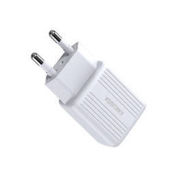 Caricabatterie USB doppia porta 2.4A bianco con cavo Type-C 1m KSC-373