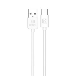 Caricabatterie USB doppia porta 2.4A bianco con cavo Type-C 1m KSC-373