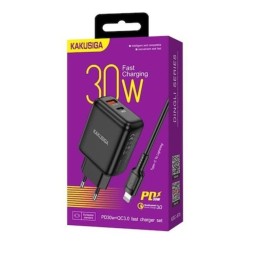 Caricabatterie ricarica rapida con cavo USB Type C - Lightning 1m 30W KSC-670