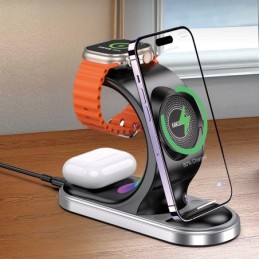 Stazione di Ricarica Wireless Rapida 3 in 1 con Supporto 15W