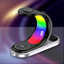 Stazione di Ricarica Wireless Rapida 3 in 1 con Supporto 15W