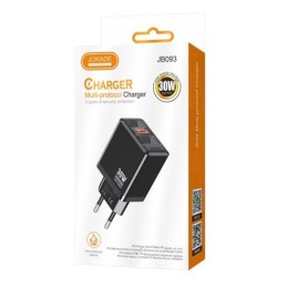 Caricatore USB-A 30W ricarica rapida nero JB093
