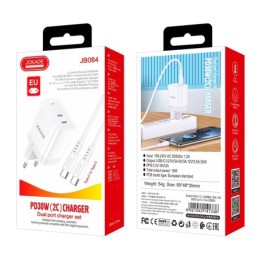 Caricabatterie ricarica rapida USB-C 30W con cavo USB-C - USB-C JB084