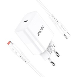 Caricabatterie ricarica rapida USB-C 30W con cavo Type-C - Lightning 1m bianco JB073