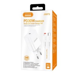 Caricabatterie ricarica rapida USB-C 30W con cavo Type-C - Lightning 1m bianco JB073