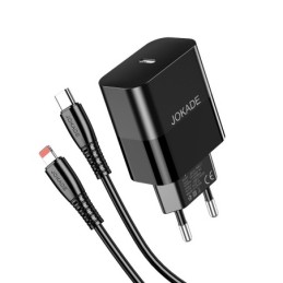 Caricabatterie ricarica rapida USB-C 30W con cavo Type-C - Lightning 1m nero JB073