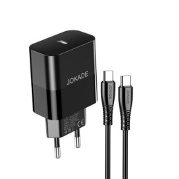 Caricabatterie ricarica rapida USB-C 30W con cavo USB-C - USB-C 1m nero JB073